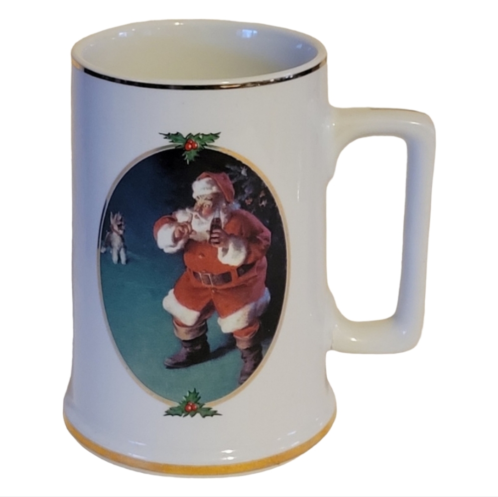 Coca Cola Christmas Mug VTG Collector Edition 1996 Sundblom When Friends Drop In